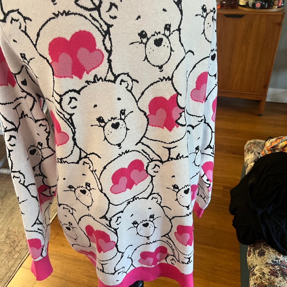 SHEIN X Care Bears Cartoon Pattern Drop Shoulder Cardigan Sz L - Picture 5 of 8
